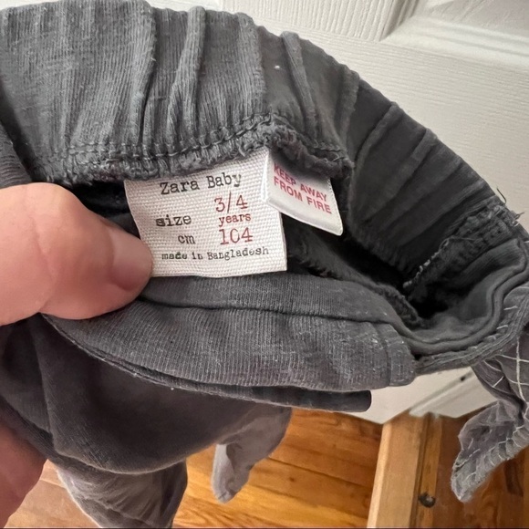 ZARA|BABY Girl|Pants/leggings with belt Size 3-4 years- color grey - Picture 7 of 7